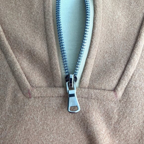 Camel Coat Poncho Cape Wool Blend Extra Large XL Tan Winter ICCON - Picture 9 of 15